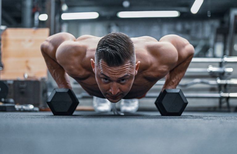man doing pushups