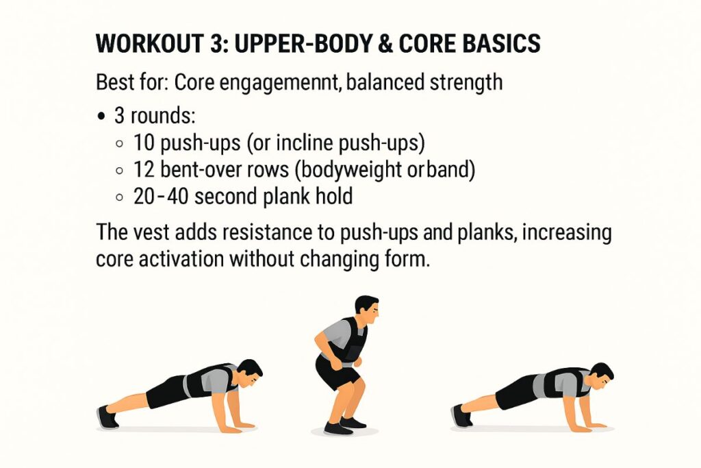 Core and upper-body strength circuit for rucking backpack posture